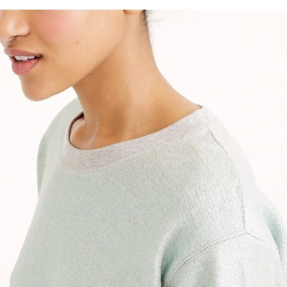 • J. Crew • Metallic Scoop Neck Gray Sweatshirt S